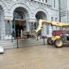 Heavy equipment outside of St. Patricks © John E. Baker